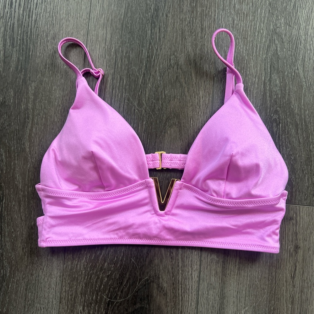 Lavender purple pink Victoria's Secret shimmer bikini top M